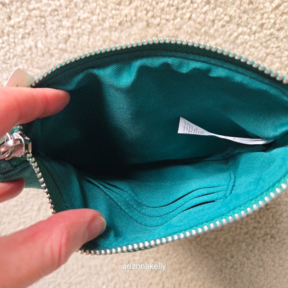 NWT Faux Suede Cactus Wristlet Saguaro Zippered Pouch Embroidered - Picture 4 of 4